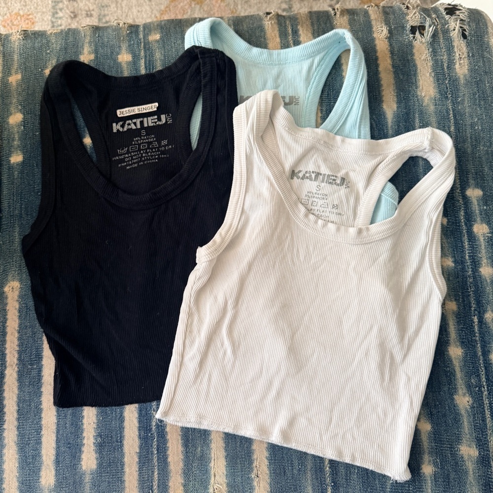Katie J NHYC TWEEN LIVI RIBBED TANK SOLID Bundle of Three